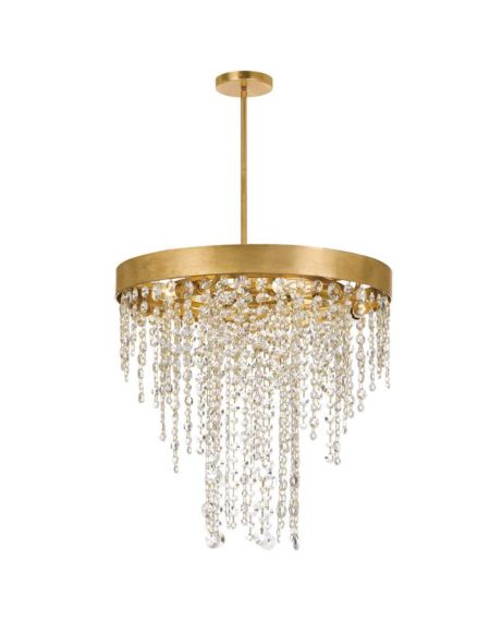  Windham  Transitional Chandelier in Antique Gold with Clear Hand Cut Crystals