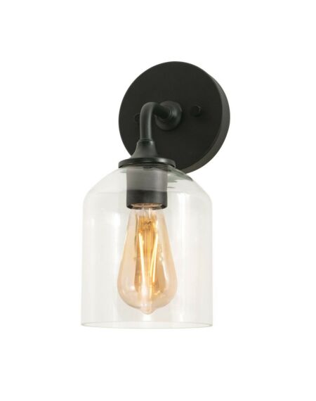 William 1-Light Wall Sconce in Black