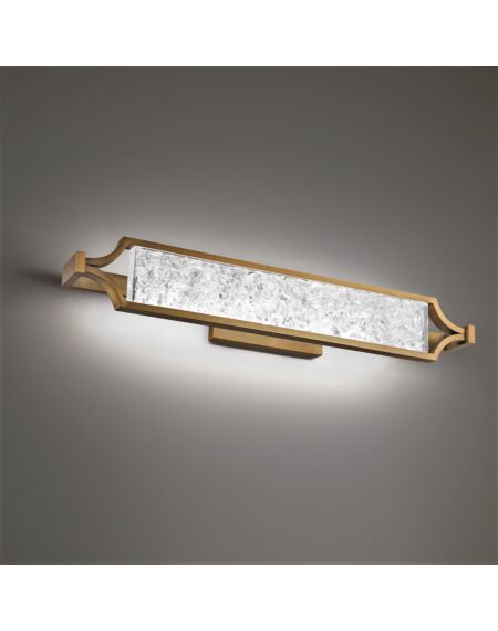 Emblem 1-Light LED Bathroom Vanity Light in Aged Brass