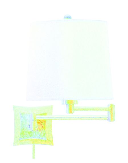 Swing-Arm Wall Lamp Antique Silver with Linen Hardback Shade
