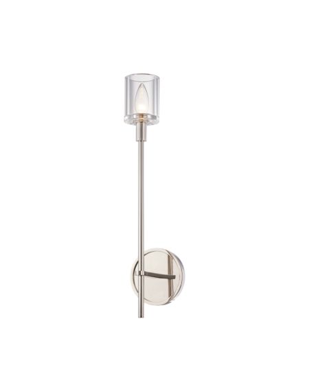 Alora Salita Wall Sconce in Polished Nickel And Clear Crystal