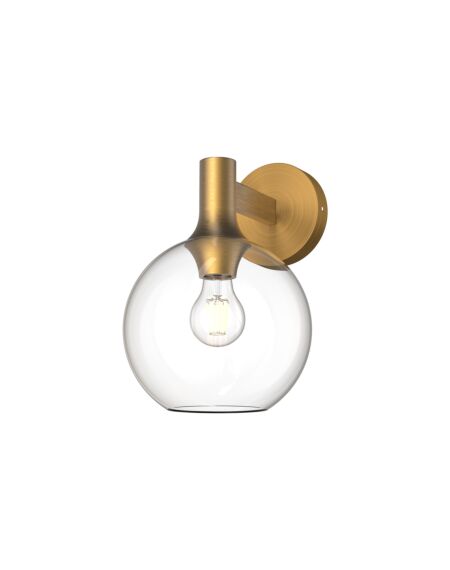 Castilla 1-Light Bathroom Vanity Light in Aged Gold with Clear Glass