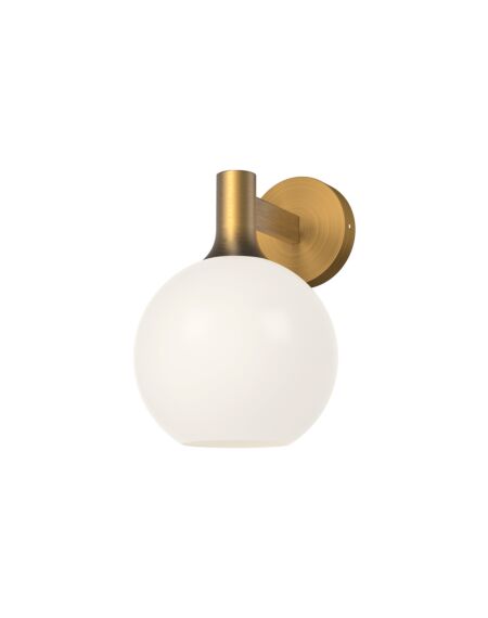 Castilla 1-Light Bathroom Vanity Light in Aged Gold with Opal Glass