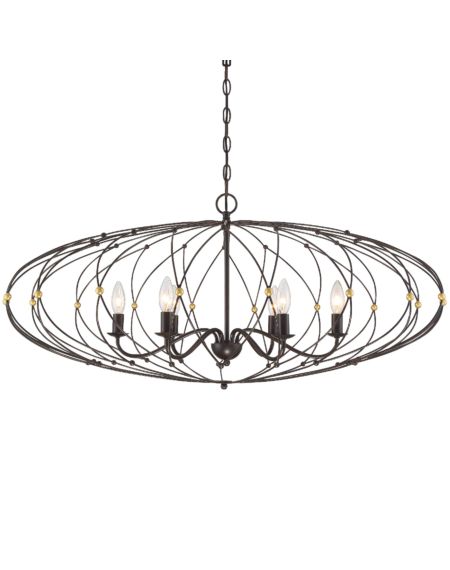  Zucca Chandelier in English Bronze And Antique Gold