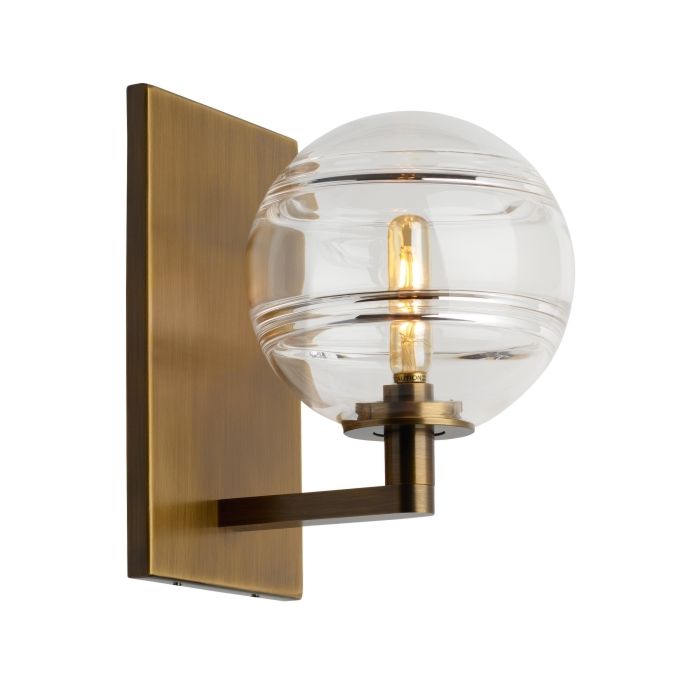 Visual Comfort Modern Sedona 9 Wall Sconce in Aged Brass and Clear