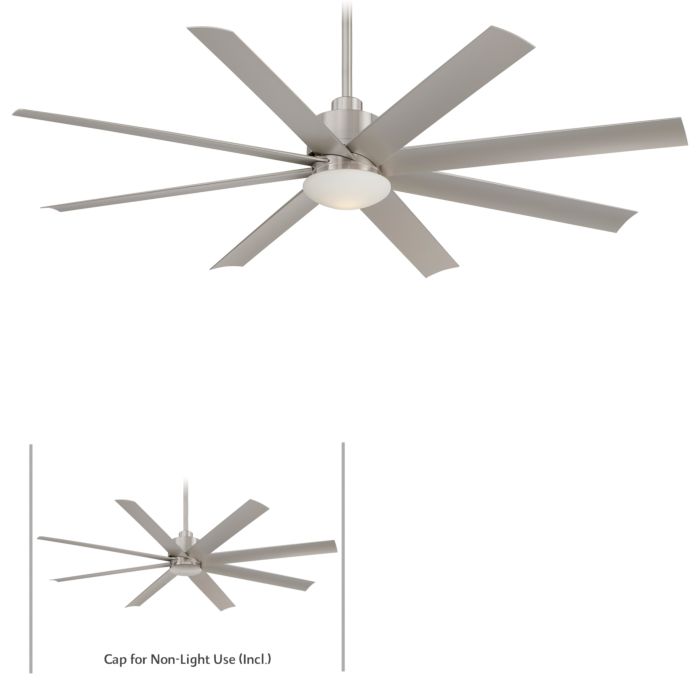 Minka Aire Contemporary 65 Indoor, Brushed Nickel Outdoor Ceiling Fan