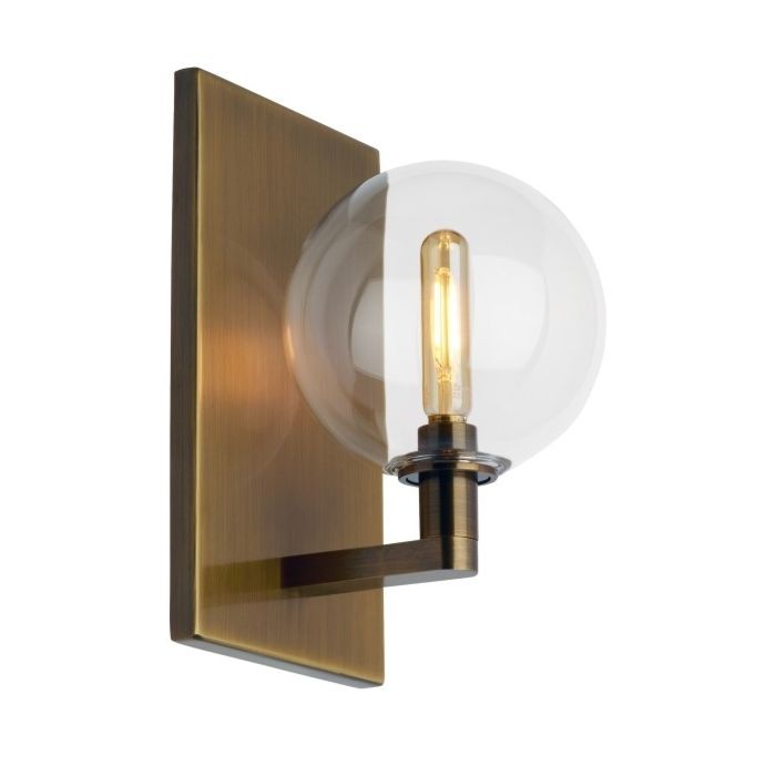 Visual Comfort Modern Gambit 2700K LED 9 Wall Sconce in Aged Brass and  Clear