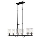 Clifton 6-Light Island Pendant in Matte Black with Brushed Nickel