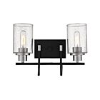Clifton 2-Light Vanity in Matte Black with Brushed Nickel