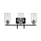 Clifton 3-Light Vanity in Matte Black with Brushed Nickel