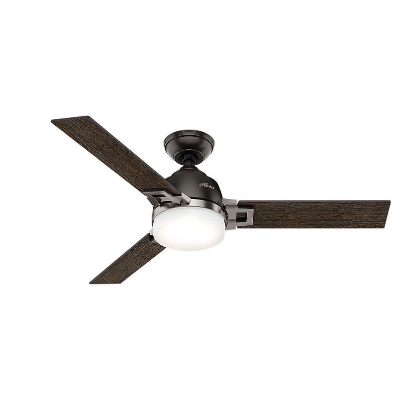 Indoor Ceiling Fan Light Kit Decorative Glass Brushed Nickel 48 Inches Standard 