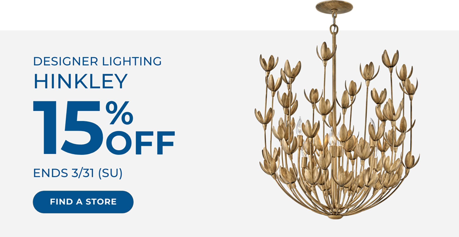 Save 15% on designer lighting from Hinkley. Ends 3/31.